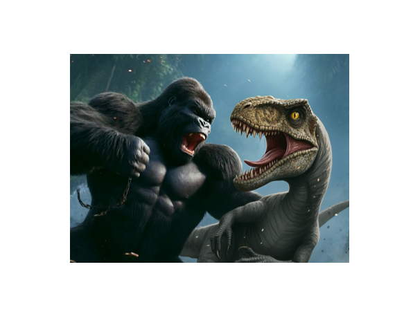 まみたん×枚方紫峰霊苑 ヴェロキラプトルVS巨大コング！