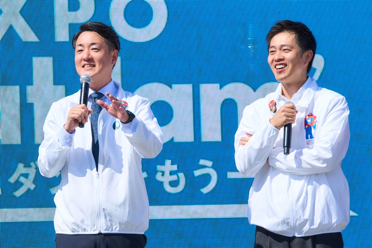 吉村洋文知事と横山英幸市長